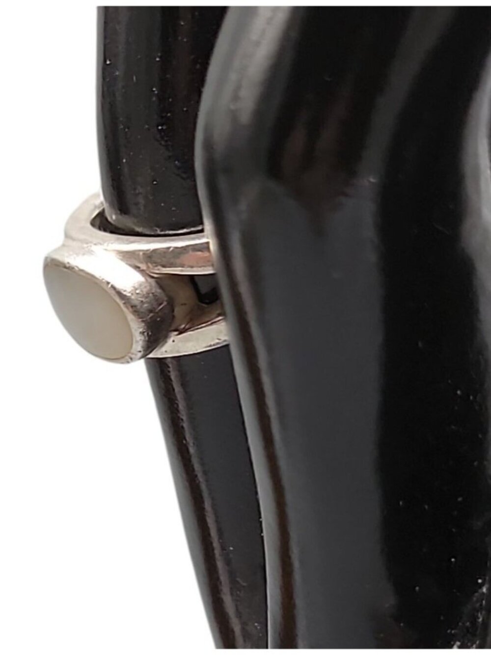 SU Sterling Silver Mother Of Pearl Ring Size 8 Band Style Thailand 925 Gemstone - Picture 6 of 16